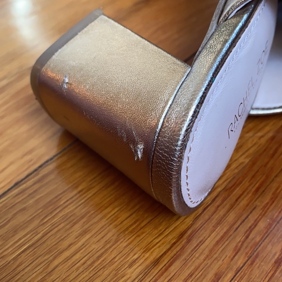 Rachel Zoe Gold Mika Metallic Leather Block Heel Mules women’s size 6.5 - Picture 15 of 16